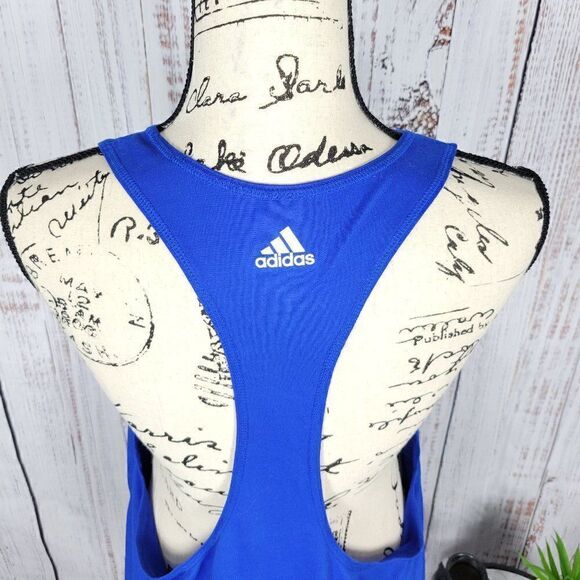 Adidas Women's X-Large Blue Athletic Gym Muscle Tank Top - Picture 4 of 6